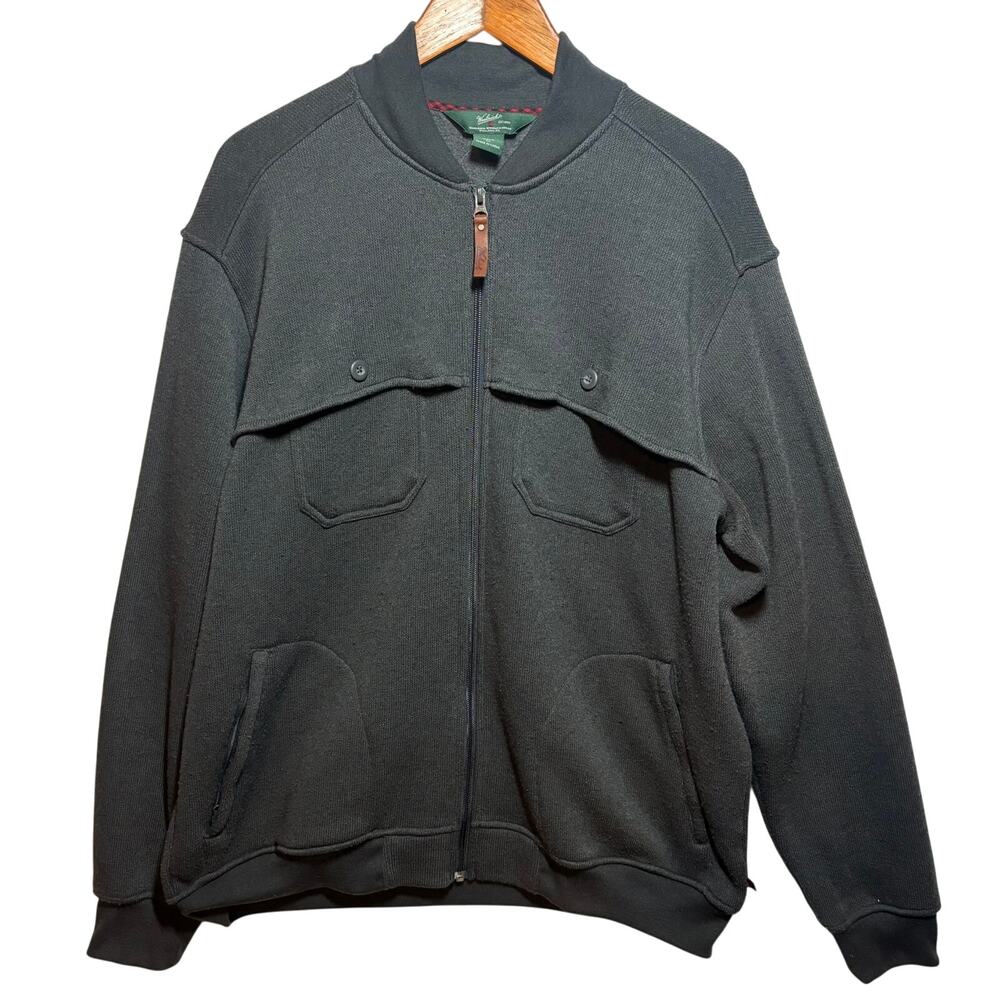Woolrich Jacket Hanover Full Zip Mens XL Fleece Chest Pockes 8856 Charcoal Gray